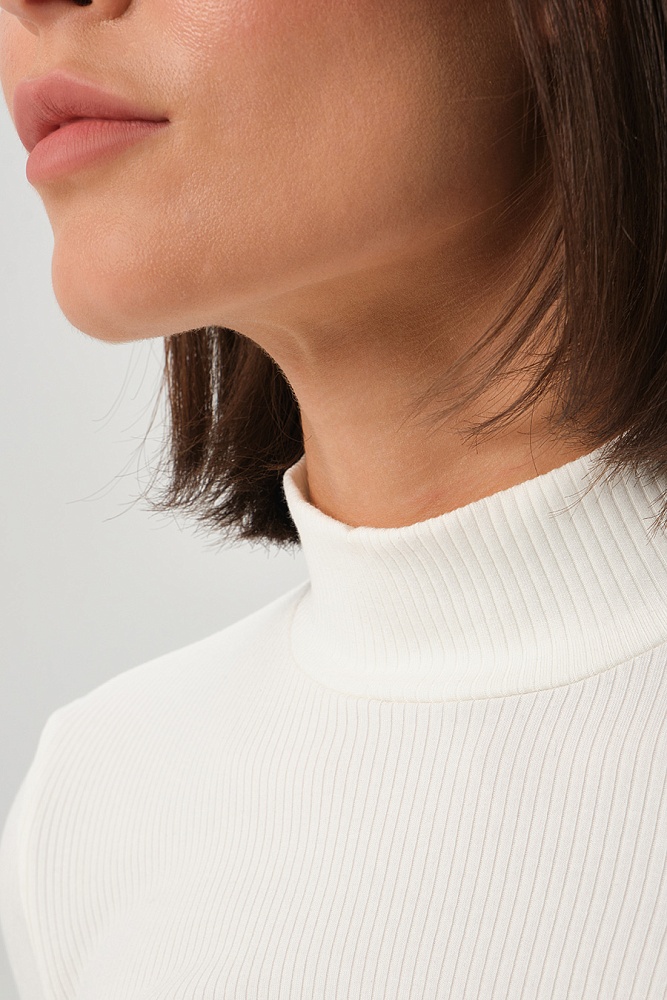 Лонгслив трикотажный в рубчик Flat Молочный_16907