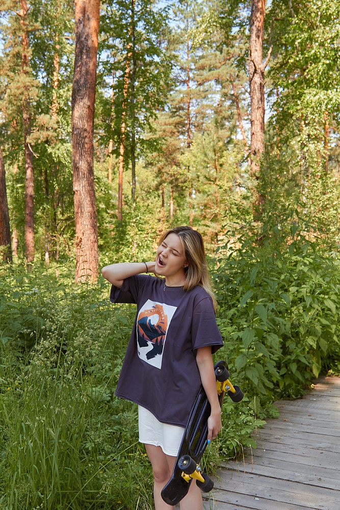 Футболка оверсайз Park Графит/Путешествия _16517