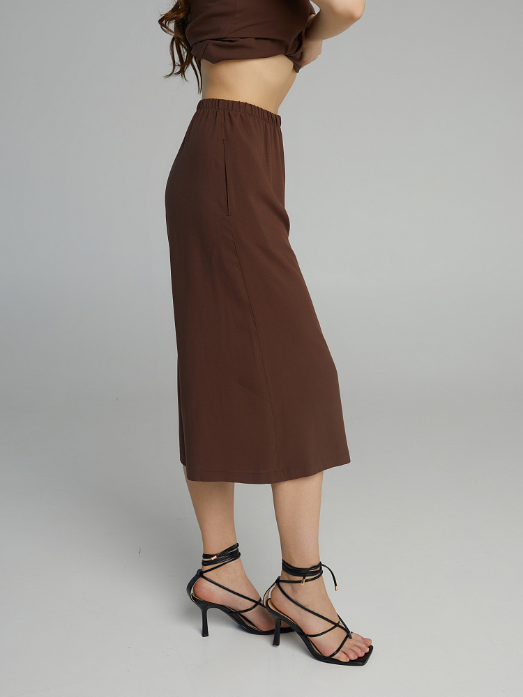 Кюлоты из струящегося штапеля Pretty Каштановый_10470