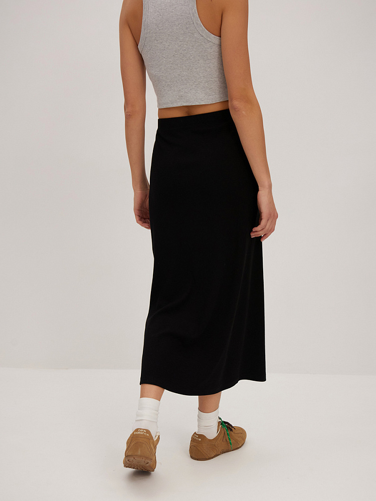 Юбка из рубчика Basic Черный_13913