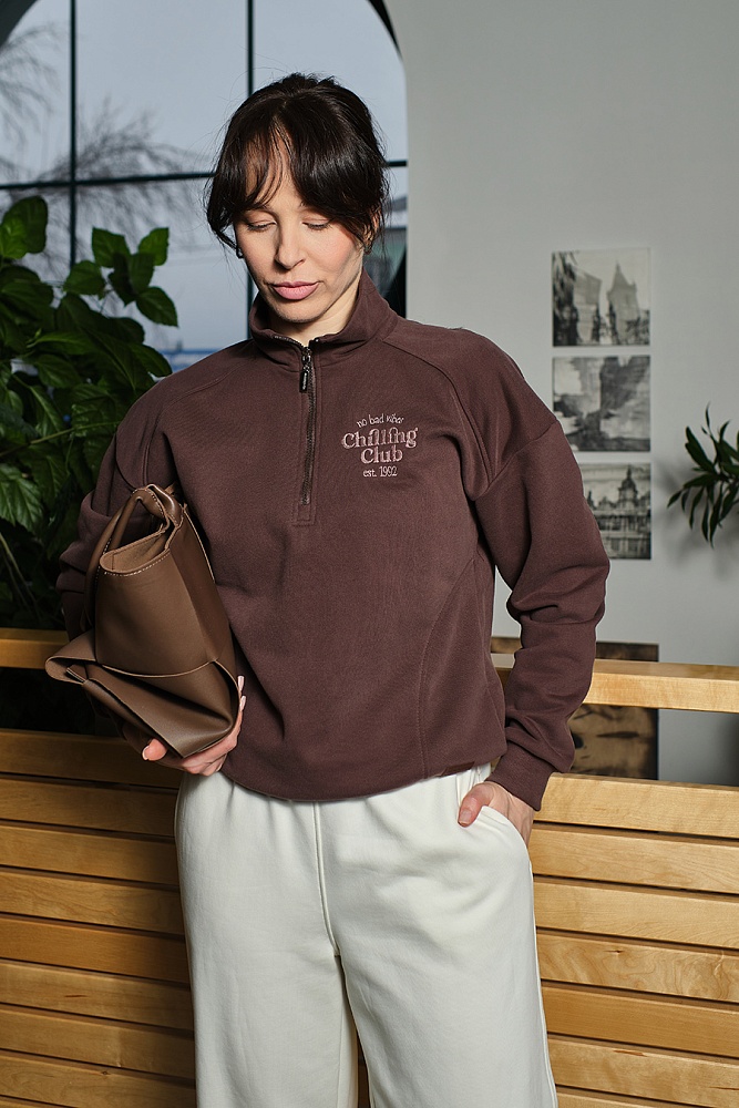 Свитшот из футера Jessie Шоколад_19138