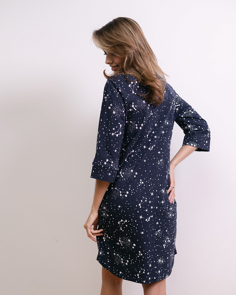 Халат-рубашка из хлопка Slow beauty Созвездия_3781