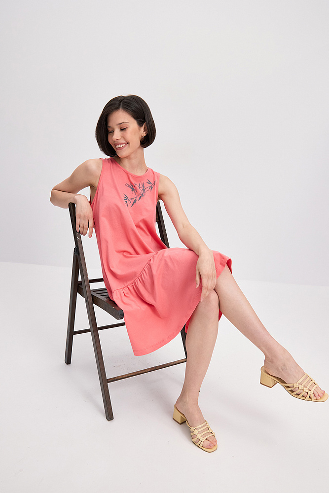 Платье трикотажное с принтом Color Print _15626