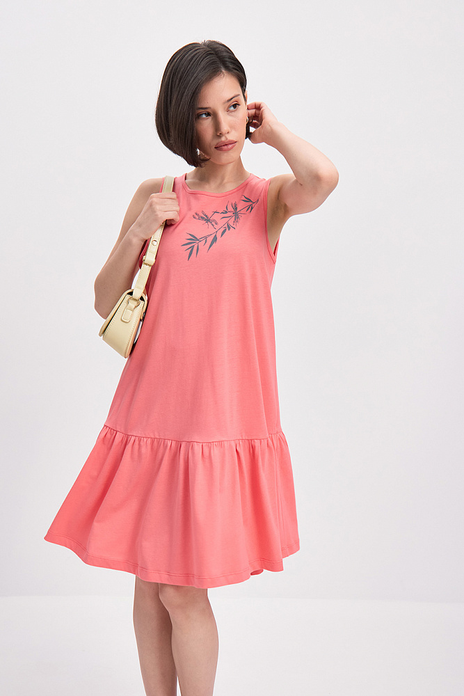 Платье трикотажное с принтом Color Print _15618