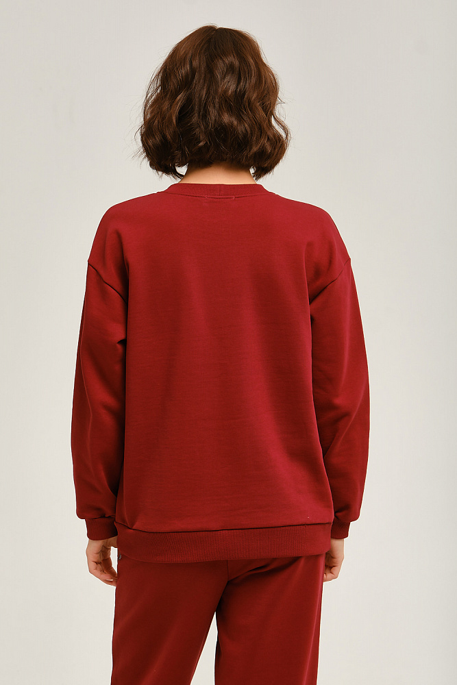 Свитшот с начесом Lori Бордовый_12801