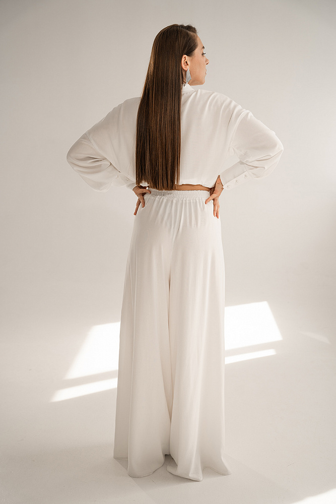 Брюки широкие Wedding Молочный_15503