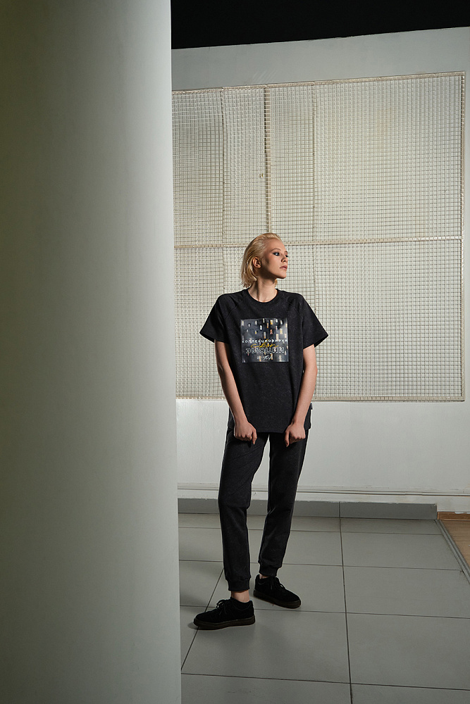 Футболка из футера двунитки с принтом Art moment Серый туман/ Эмоции_15269