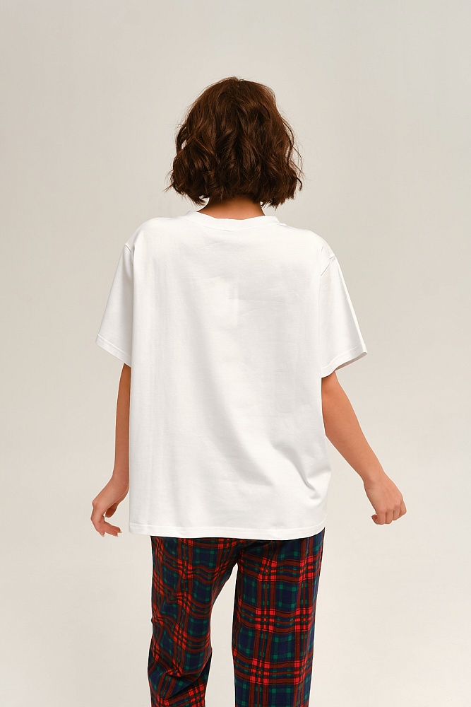 Футболка оверсайз с принтом Altai woman Белый/Телецкое_17931