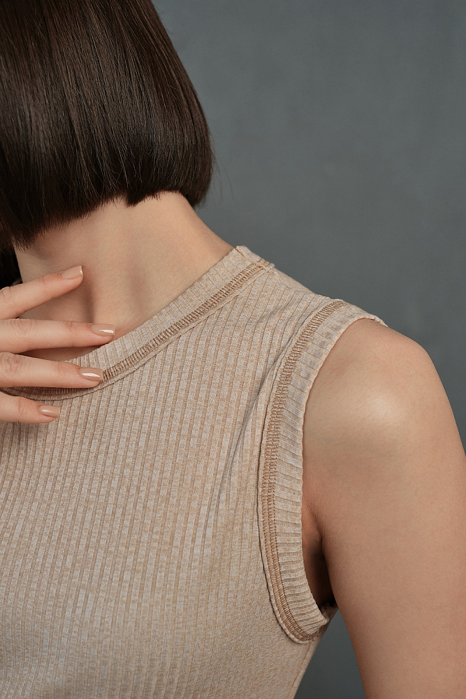 Платье майка длинное без рукава Ribi Молочный_13530