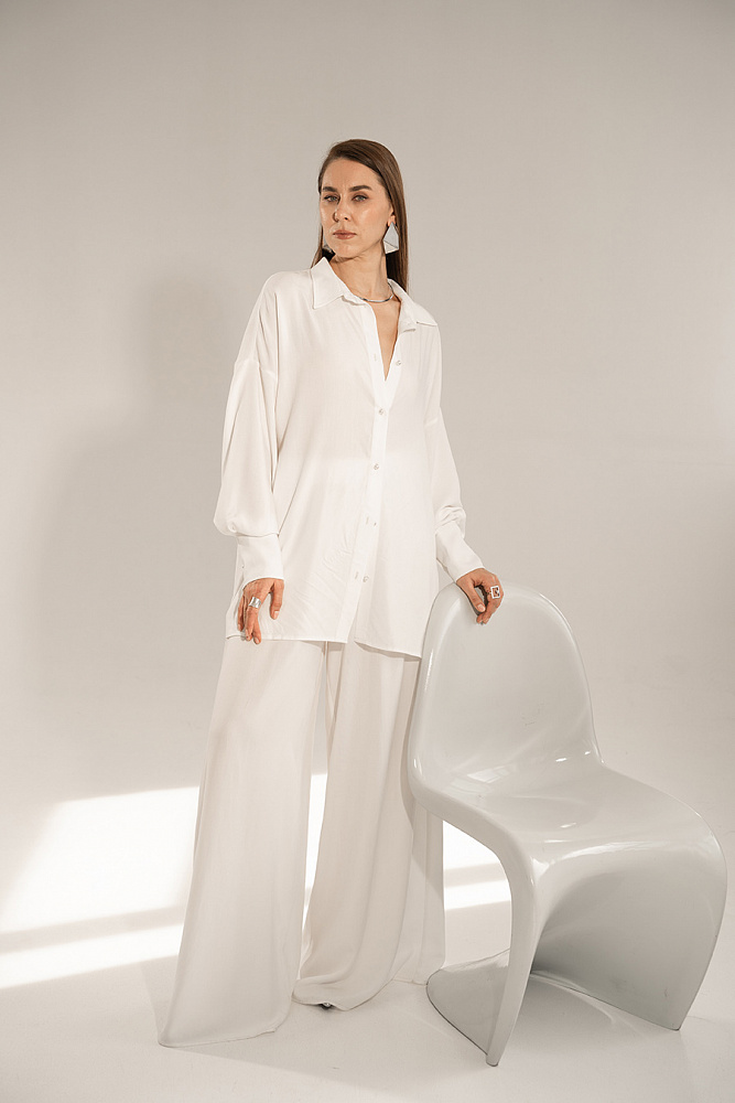 Брюки широкие Wedding Молочный_15504