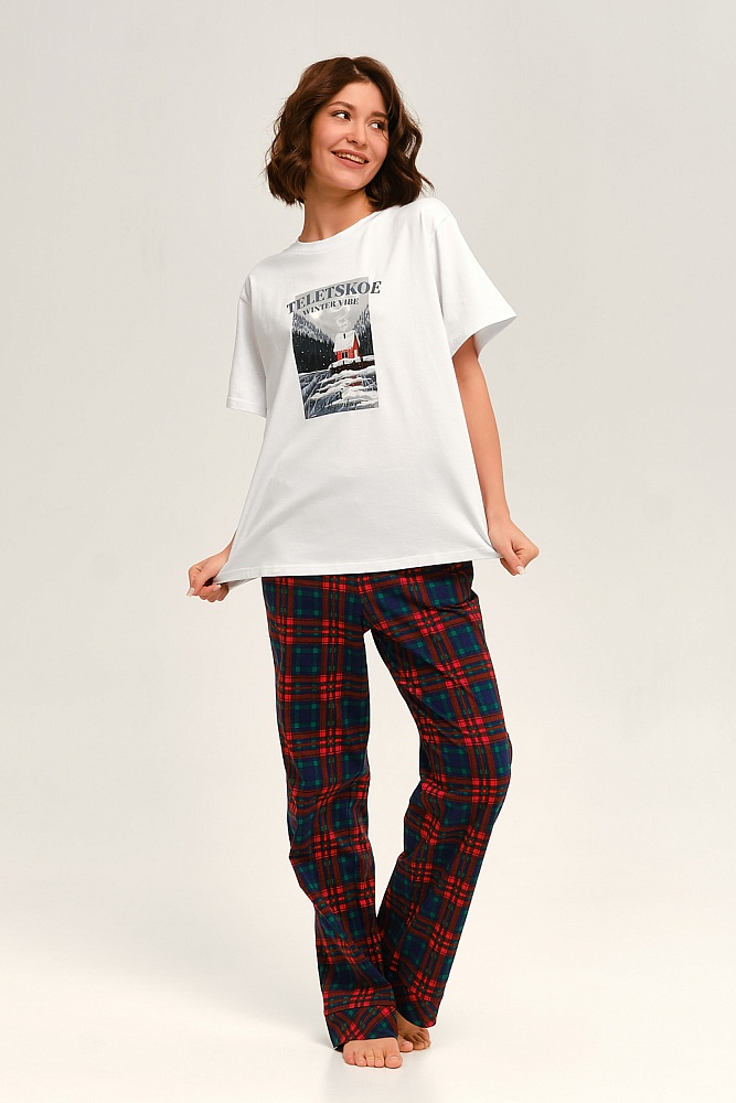 Футболка оверсайз с принтом Altai woman Белый/Телецкое_17930