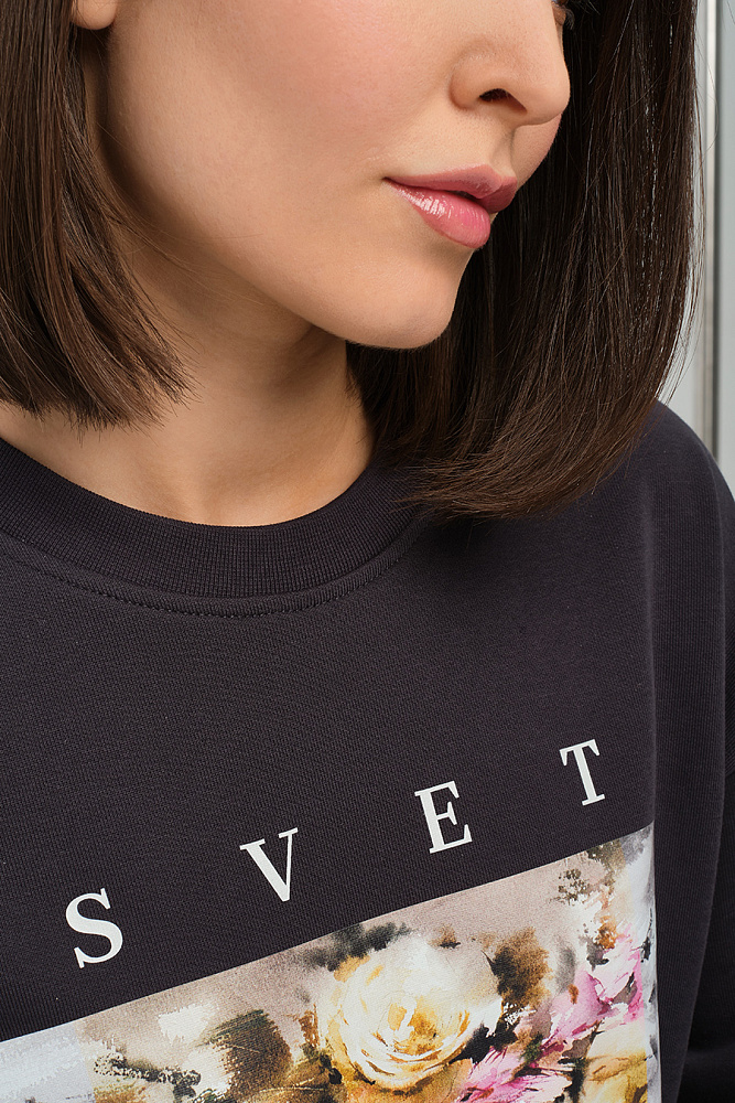 Свитшот из футера Art place Графит/Роза_14486