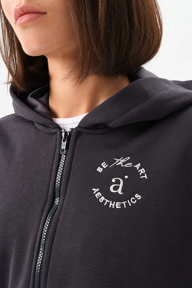 Худи на молнии из футера Art place Графит_16806