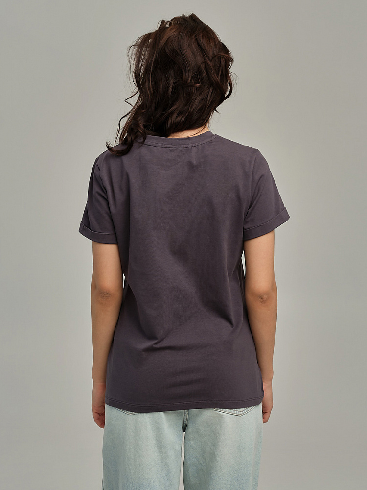 Футболка из эластичного хлопка Nelly Графит_11095