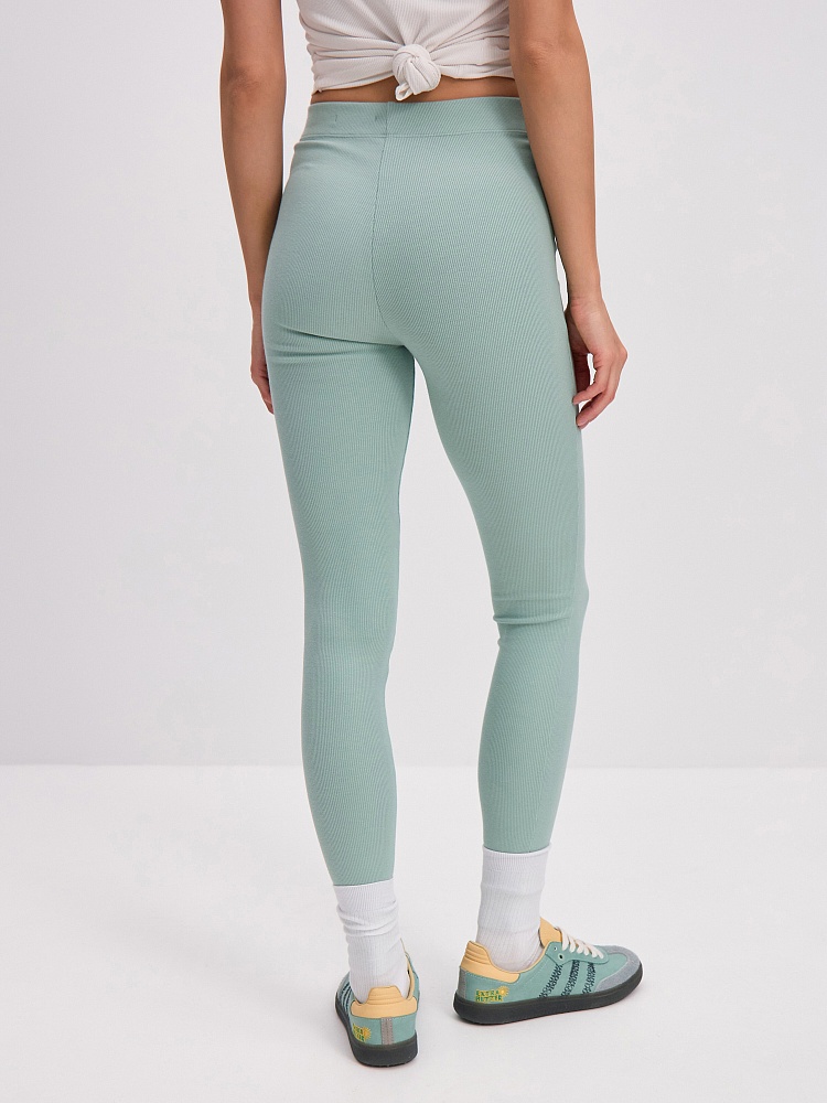 Леггинсы трикотажные в рубчик Basic Шалфей_16257