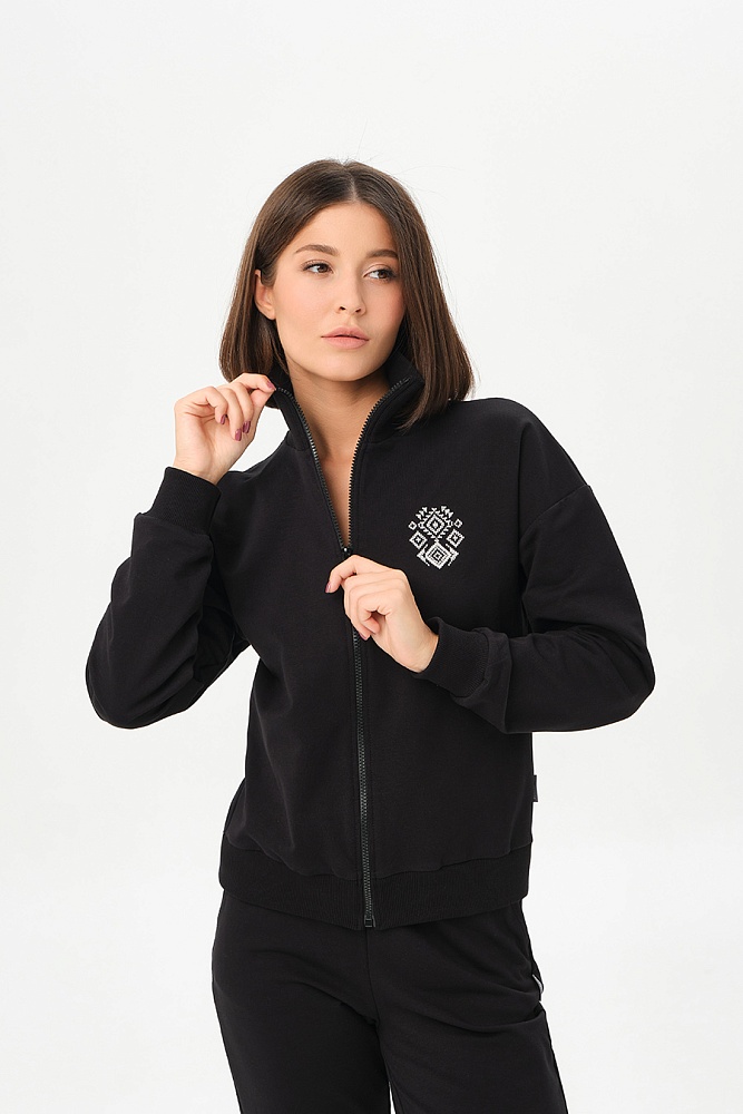 Свитшот на молнии из футера 2х нитка Future Черный_17202