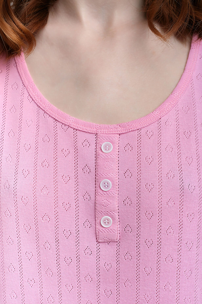 Сорочка на широких лямках Alisa Розовый_8969