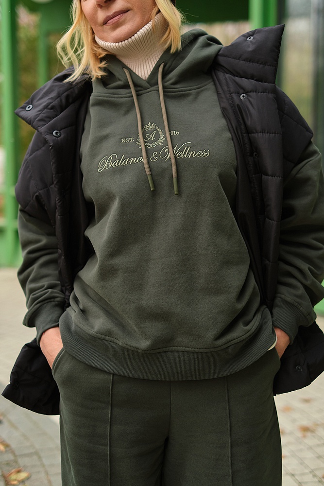 Худи из футера с начесом Lori Зеленая хвоя_17750