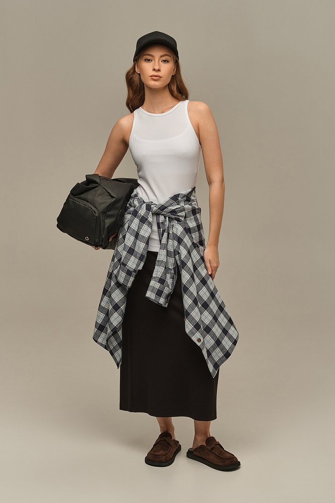 Майка Американка трикотажная в рубчик Flat Белый_16068