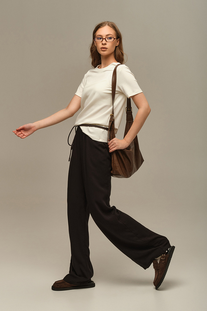 Футболка трикотажная в рубчик Flat Молочный_15949