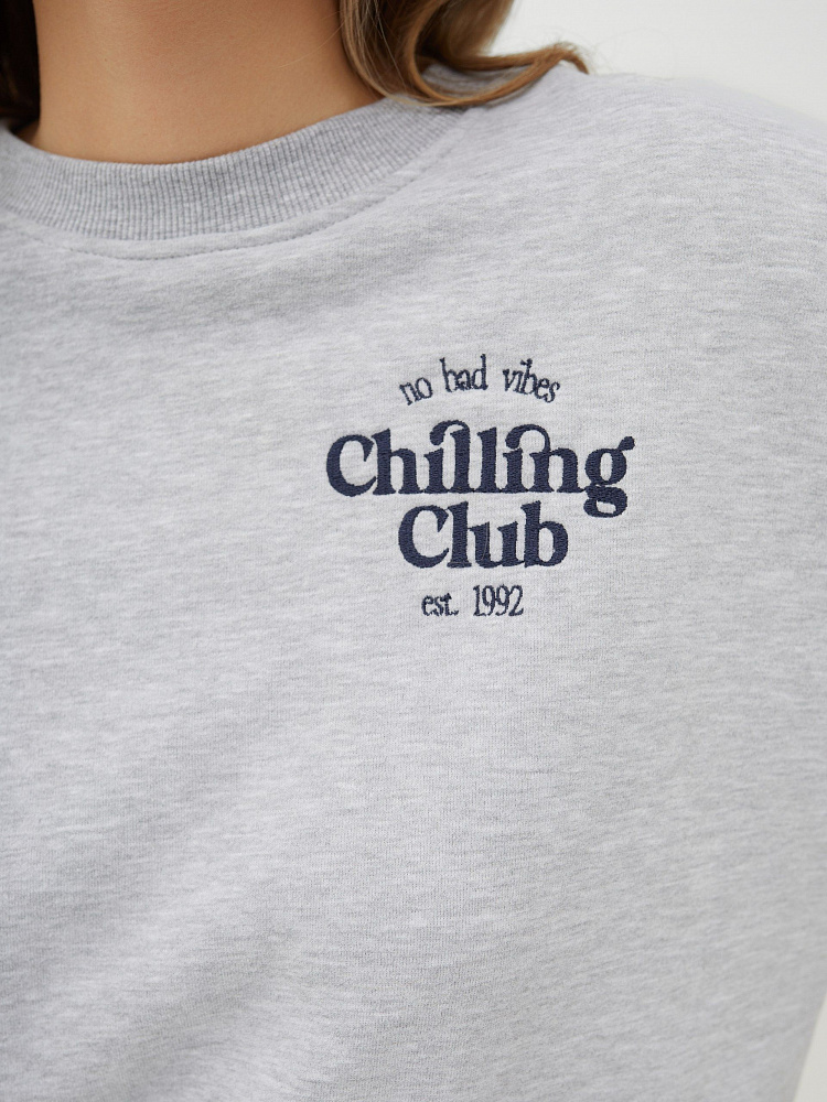 Свитшот из футера Jessy Серый/меланж_11403