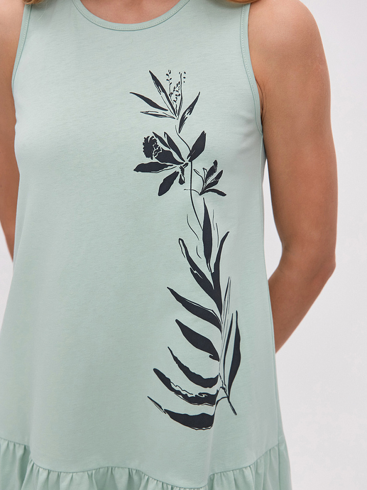 Платье из хлопка Color Print Мятный_14848