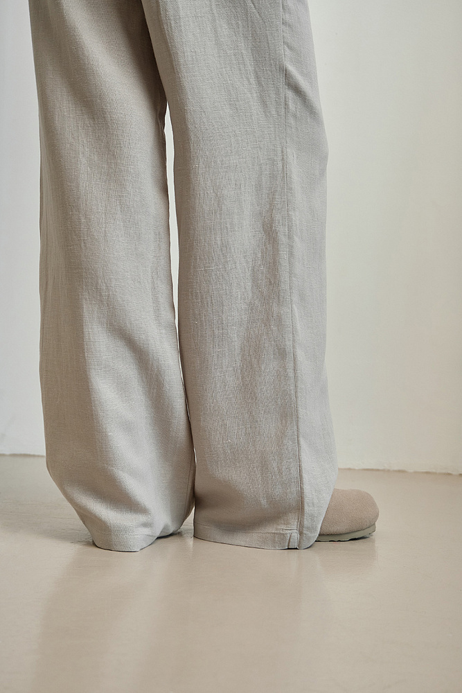Прямые брюки изо льна Sonet Светло-серый_15001