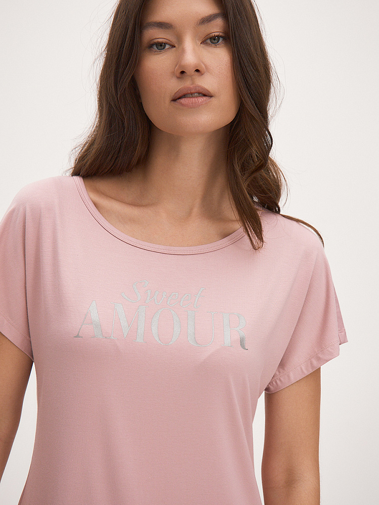 Платье из вискозы с кружевом Peris Сухая роза_13389