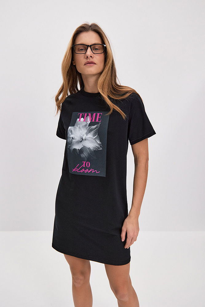 Платье из футера 2х нитки  Urban chic Черный_14126