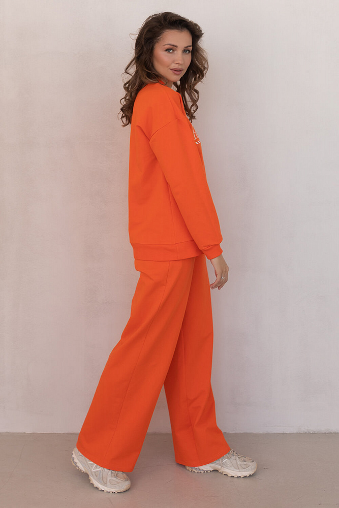 Свитшот из легкого эластичного футера с принтом Urban chic Оранжевый_9689