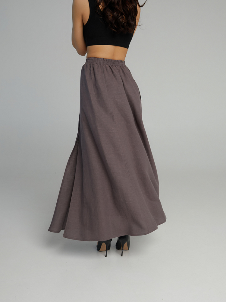 Юбка изо льна Sonet Шоколадный_10288