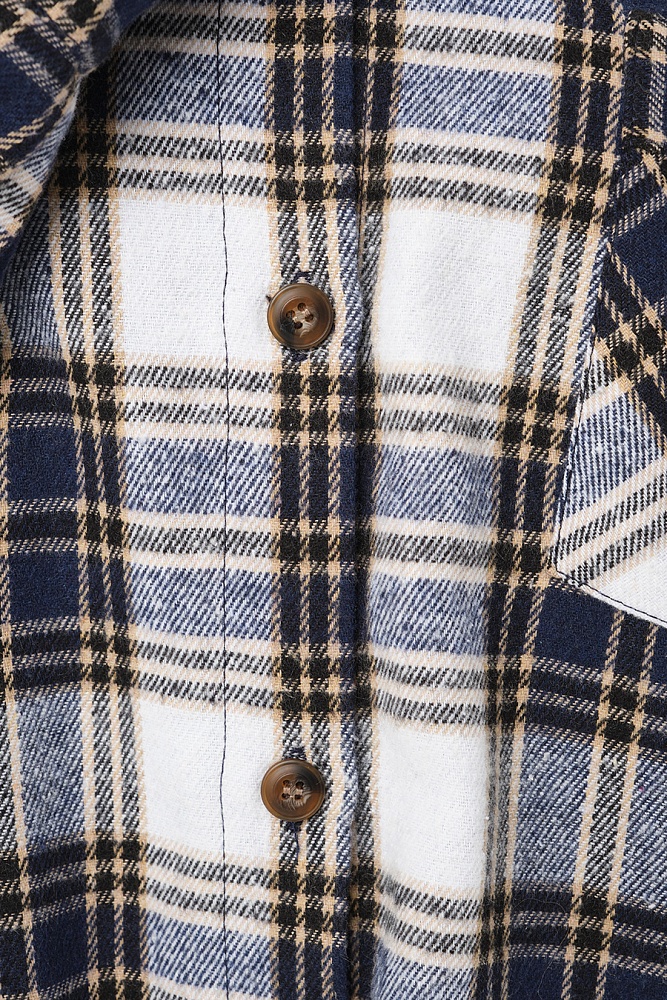 Рубашка в клетку из хлопка City Plus Джинсовая клетка_16942