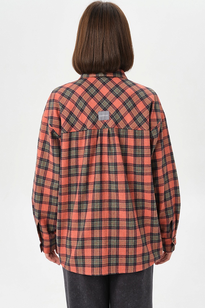 Рубашка в клетку из хлопка City Оранжевая клетка_16919