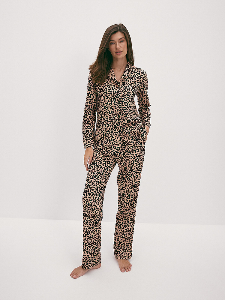 Пижама из хлопка, комплект Slow beauty Леопардовый_13163