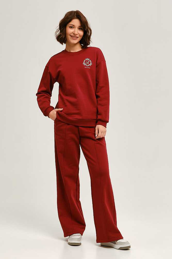 Свитшот с начесом Lori Бордовый_12802