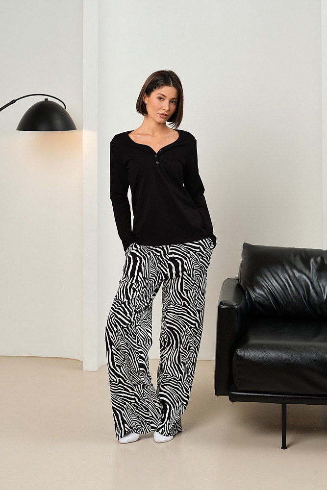 Лонгслив из эластичного хлопка Megan Черный_17501