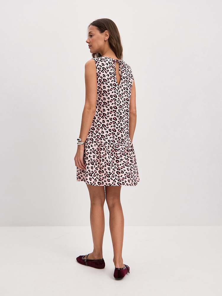 Платье из хлопка Kira Розовый леопард_16305