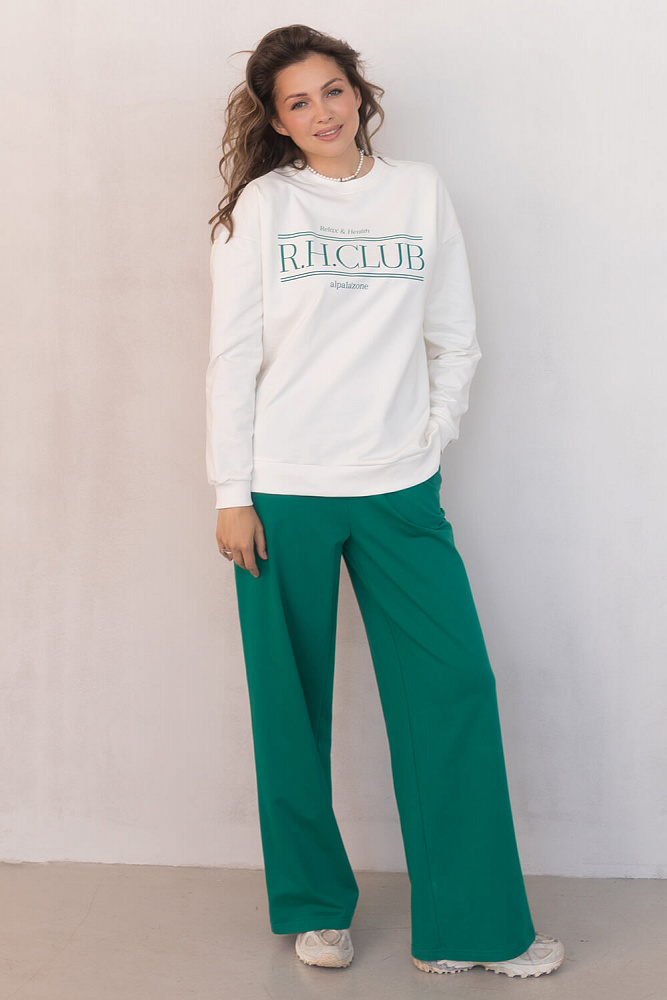 Свитшот из легкого эластичного футера Urban chic Молочный_5805