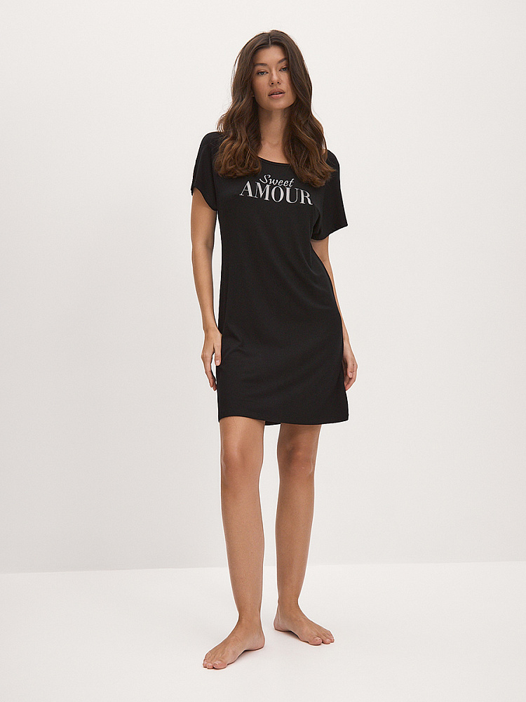 Платье из вискозы с кружевом Peris Черный_13371