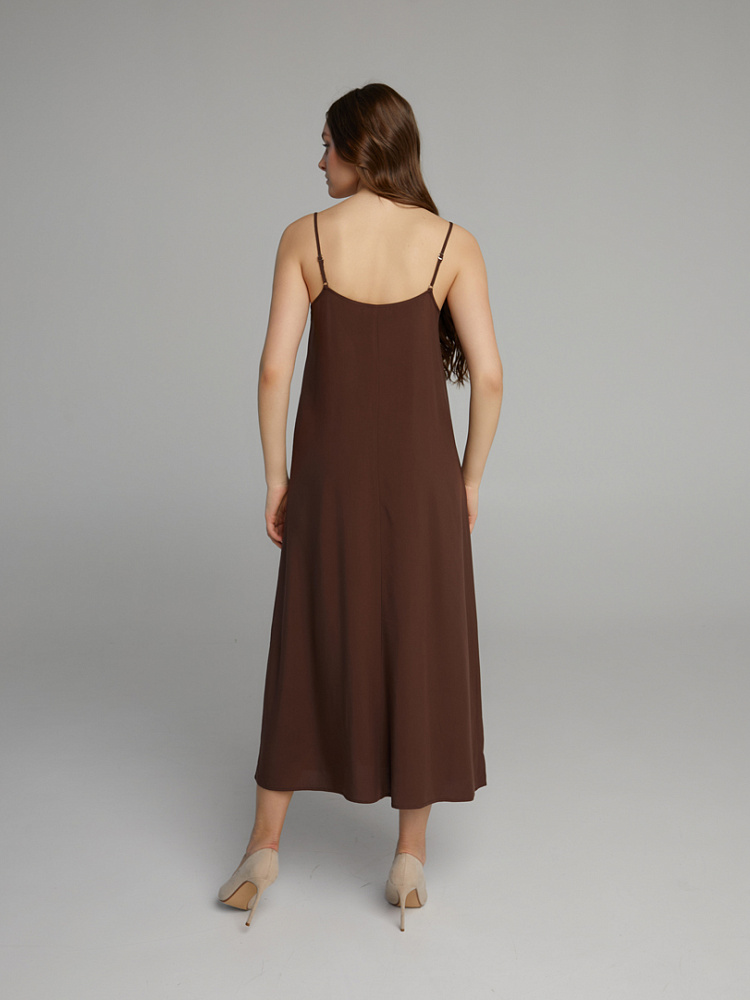 Сорочка из струящегося штапеля Pretty Каштановый_10083