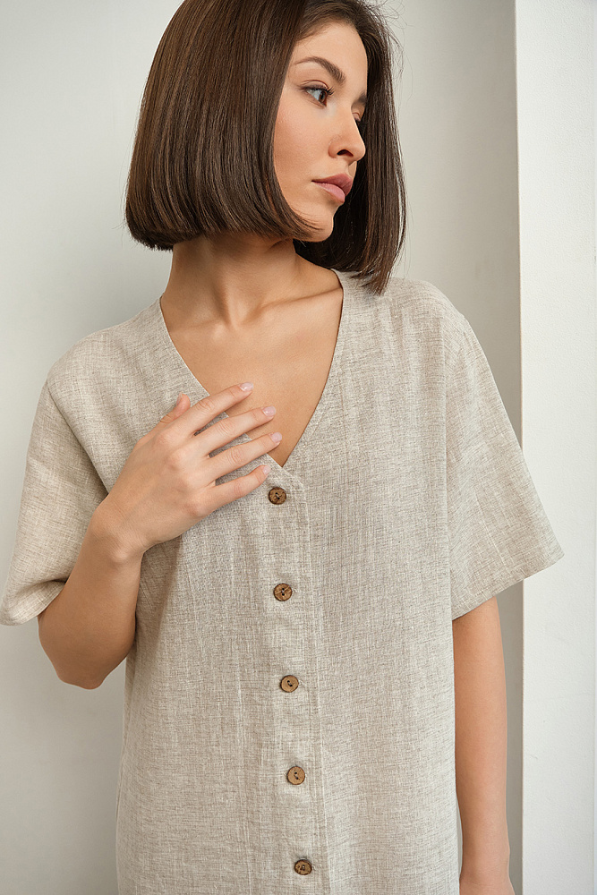 Платье изо льна Sonet Бежевый_15051