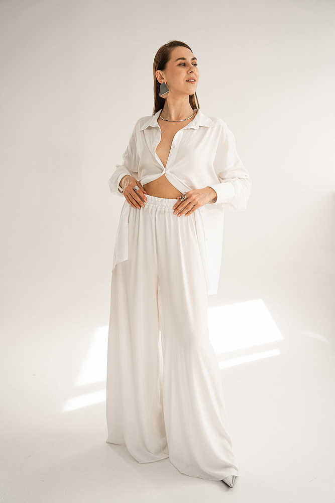 Брюки широкие Wedding Молочный_15496