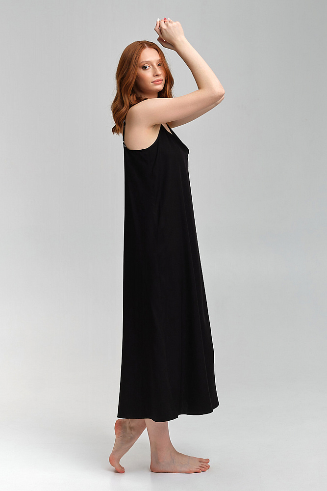 Сорочка из струящегося штапеля Pretty Черный_9014