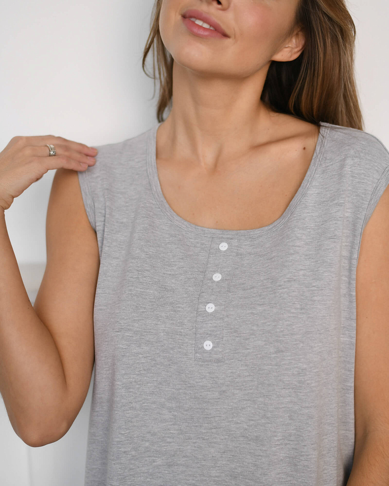 Сорочка из эластичного хлопка Sofia Серый/меланж_7012