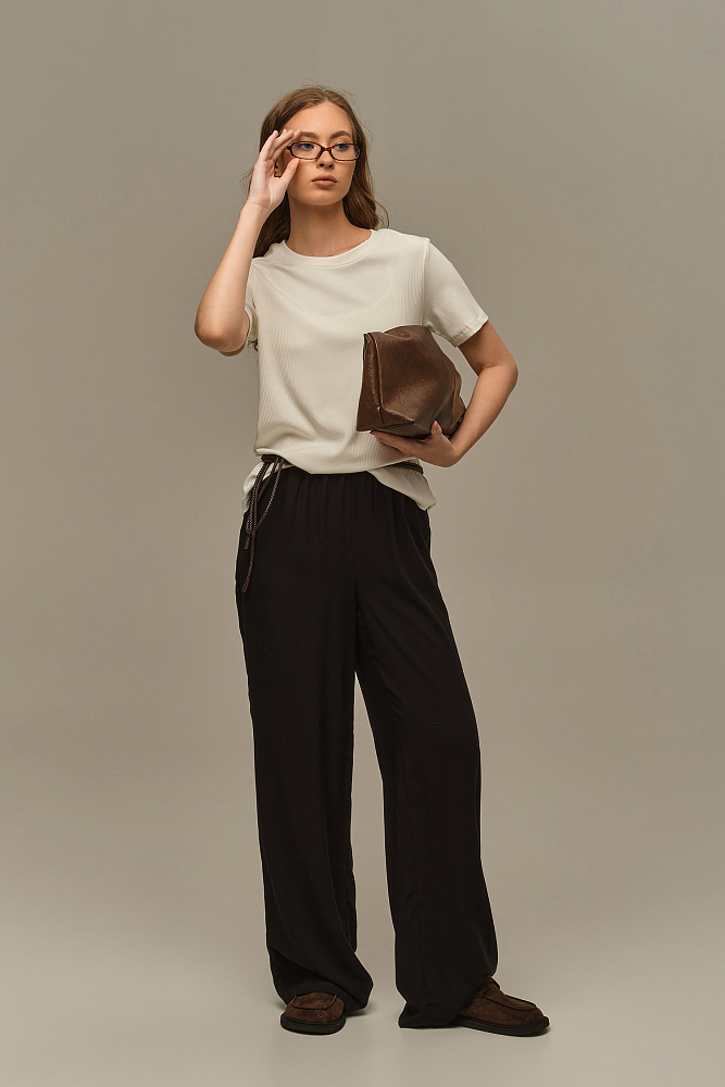 Футболка трикотажная в рубчик Flat Молочный_15948