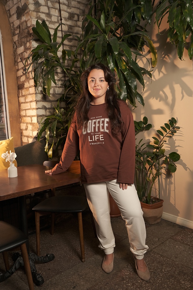 Лонгслив из эластичного хлопка Espresso Коричневый/Life _16466