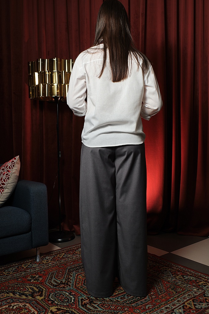 Брюки широкие паллацо Chic Серый_19202