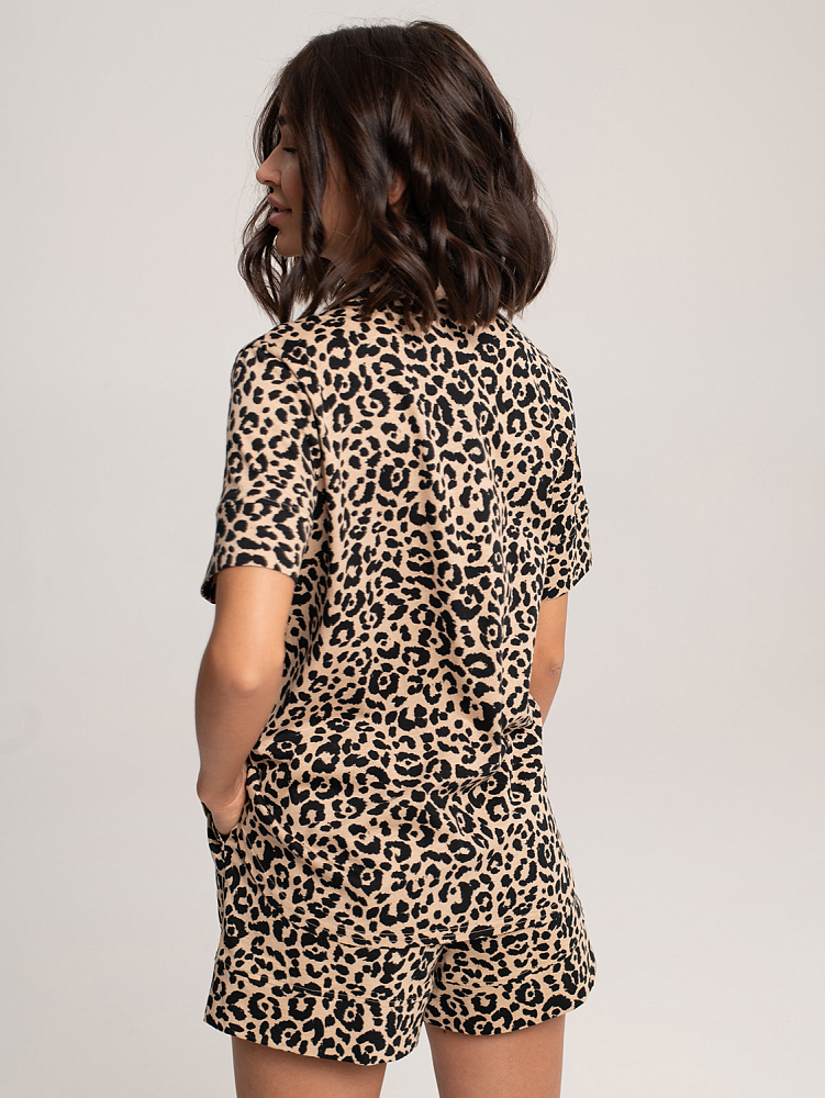 Пижама из хлопка, комплект Slow beauty Леопардовый_7589