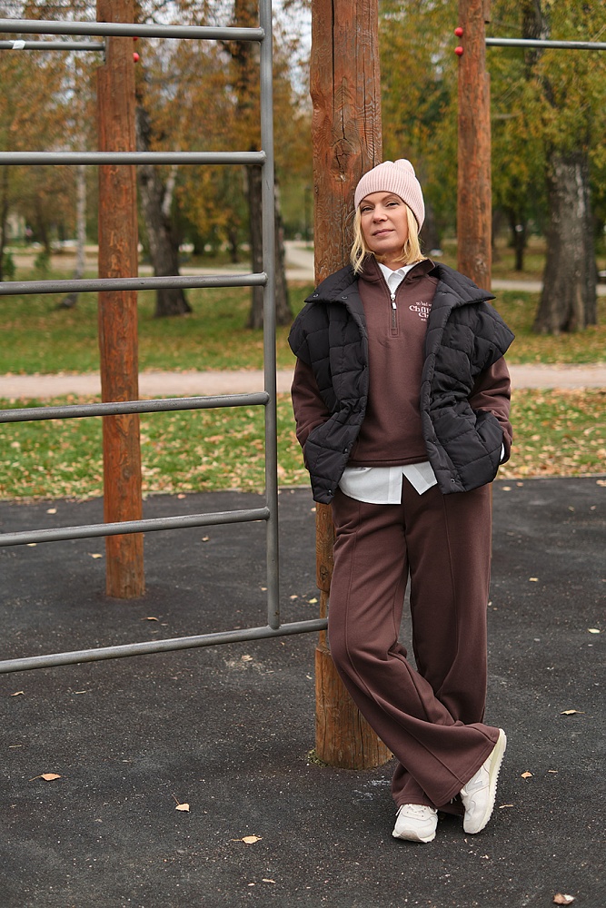 Брюки из футера Jessie Шоколад_17811