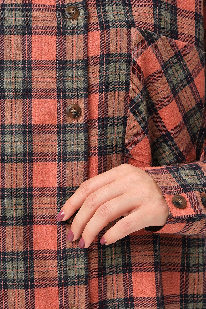 Рубашка в клетку из хлопка City Оранжевая клетка_16922